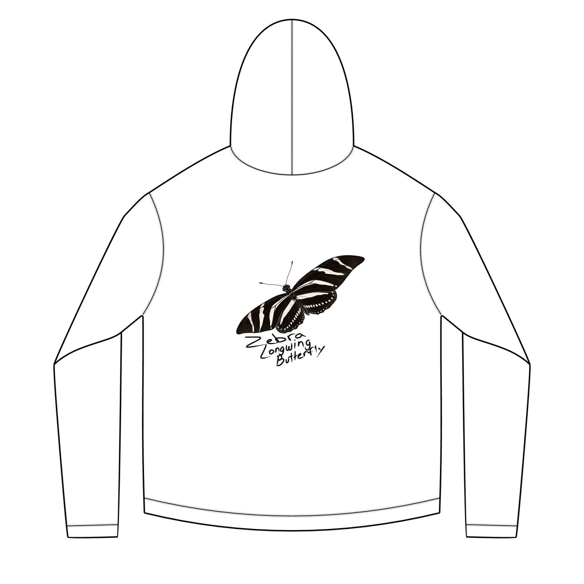 Zebra Longwing Butterfly Solar Hoodie